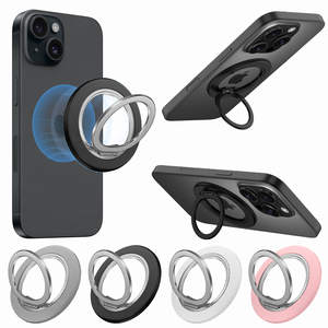 Support de téléphone portable ONE-CASE MS-04 ultra-fin pliable en alliage d'aluminium magnétique avec anneau rotatif à 360 degrés - Product Image 3