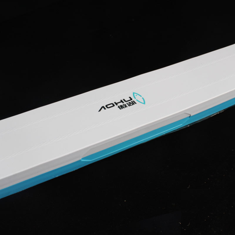 Caja flotante de 55 cm, azul y blanca.