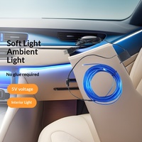 Vente directe d'usine, éclairage ambiant intérieur de voiture universel multicolores à fibres optiques LED avec contrôle par application