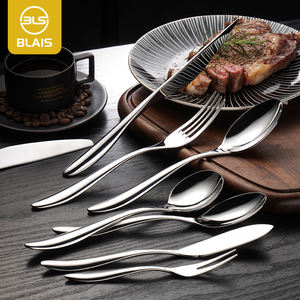 Ensemble de couverts de haute qualité, écologiques, BLAIS/ODM, en acier inoxydable 304, finition miroir argenté, style occidental nordique européen, pour hôtel - Product Image 1