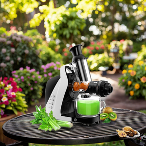 Extractor de Jugos Lento para Vegetales Duros - Boca Ancha de 80 mm, Rendimiento del 95% de Zanahorias/Apium, Silencioso y Portátil - Product Image 1