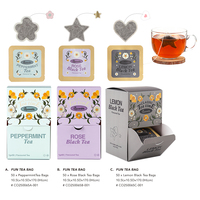 Sachets de thé personnalisés en forme de cœur, étoile, fleur, en PLA non tissé, vente en gros, usine, boîte distributeur de thé, marque privée, OEM