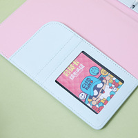 Planificateur de poche de forme carrée A7, Mini planificateur à 6 anneaux, classeur bleu vert Kawaii Macaron rose A7
