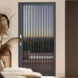 Современная складная москитная сетка-дверь с ромбовидной сеткой, раздвижная, для защиты от кошек, крыс, взлома, выдвижная, невидимая, оптом - Product Image 2