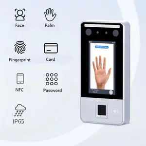 Máquina biométrica de reconhecimento facial, leitor de impressão digital e controle de acesso por impressão digital com impressão de palma da mão e dados de download USB