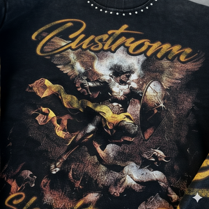 เสื้อฮู้ดดีทีจีสำหรับผู้ชายเสื้อครอปประดับพลอยเทียมทรงโอเวอร์ไซซ์พิมพ์ลายออกแบบได้ตามต้องการ - Product Image 3