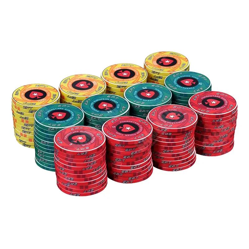 Schlussverkauf individuelles professionelles Texas Poker-Chipset individualisierte Keramik-EPT-Schachspiele