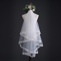 Voile de mariage de mariée en mousseline de style court tête enveloppée couvrant l'église de mantille voile de prière catholique