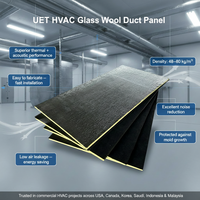 Panneau d'isolation en laine de verre pour système HVAC, revêtement noir, haute densité, résistant à la corrosion, pour doublure de conduit acoustique