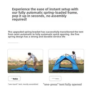 Toptan Açık Hava Kamp Çadırı Oxford Katlanır Otomatik Tek Odalı Dört Mevsim 2-4 Kişilik Plaj Basit Hızlı Kurulum - Product Image 4