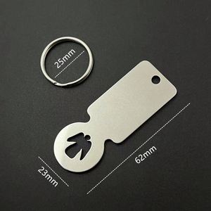 Llavero DIY de acero inoxidable con logotipo láser para desbloquear carrito de compras, ficha de desbloqueo para carrito de supermercado - Product Image 1