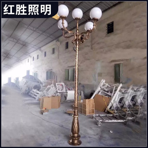 Five Head Garden Lamp Brass Body <b>Led</b> <b>Light</b> Source A19 Bulb Semi Flush Mount Outdoor Lighting - Product Image 5