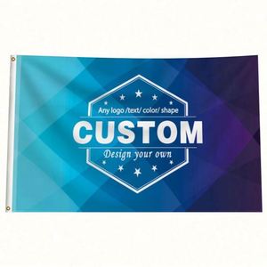 Qiyang Good Quality Digital Printing Any Size Any logo Any Color Advertising Promotional Blue Custom <b>Flags</b>, Banners - Product Image 2