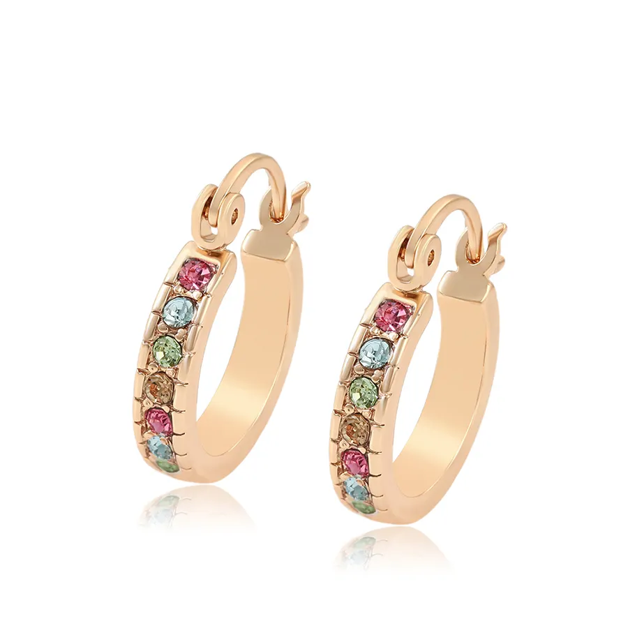 21683 Xuping 2022 fashion 18k gold color earrings women, simple style hoop earrings for girl