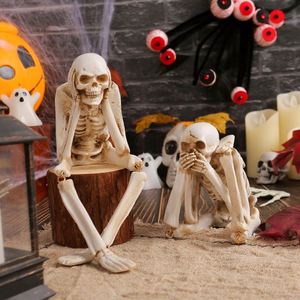 Oferta Especial: Estatua de Esqueleto Realista que Habla y No Oye Malos Sonidos, Decoración de Halloween, Colección de Terror de Poliresina, Regalo, EE. UU. - Product Image 3