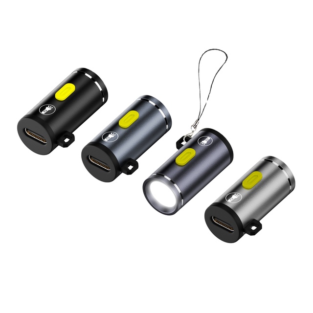 Compact Flashlight 25mm USB Type C Mini Flashlight LED Miniature Flashlight Plug and Play No Batteries with USB C Connector