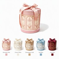 Boîte ronde rigide de qualité supérieure avec fenêtre, emballage cylindrique de luxe pour rose éternelle