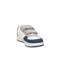 Baskets en daim Victoria pour enfants, blanches et bleues, taille 26, fermeture Velcro, chaussures épaisses et confortables