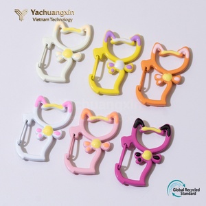 Colorful <b>cat</b> spring coil keychain baked paint spring buckle accessories alloy irregular <b>ring</b> buckle - Product Image 2