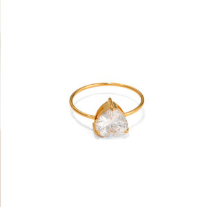 Anillos Resistentes al Deslustre e Impermeables de Buena Calidad, Anillo de Acero Inoxidable 316L Chapado en Oro PVD de 14k y 18k con Zirconia, Anillo de Compromiso para Mujer - Product Image 5