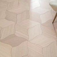 Plancher composite en bois massif multicouche à motif de feuille de lotus irrégulier, style 80, personnalisé, grand format