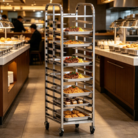 Chariot de service en métal pour boulangerie, cuisine et hôtel, 15 niveaux, pour bacs GN de 0,8 mm d'épaisseur