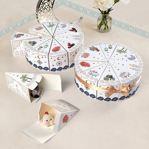 กล่องของขวัญสีขาวรูปเค้กสามเหลี่ยม ภาชนะใส่ขนมแบบใช้แล้วทิ้งสำหรับชีสเค้ก พาย อุปกรณ์จัดงานเลี้ยง ร้านเบเกอรี่ คาเฟ่ - Product Image 1