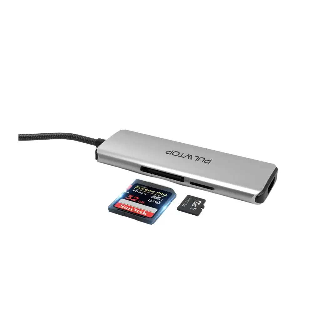 심천 풀톱 USB 3.0 7 포트 허브 유형 c 허브 USB c 7 1 카드 판독기 USB 허브 맥북에 대한 hdmi 4k 에 적응