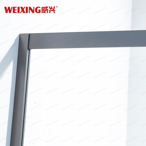 Phong Cách Hiện Đại Trong Nhà Matte Màu Đen 304 Thép Không Gỉ Khung Tắm Cửa Kim Cương Tempered Glass Tắm Bao Vây - Product Image 4