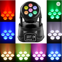 Mini Proyector LED RGBW de 7 Luces, DMX512, 5000K, Luz Diurna, AC220V10%, Material de PC, IP20, 3.5kg, Iluminación de Escenario con Señalización