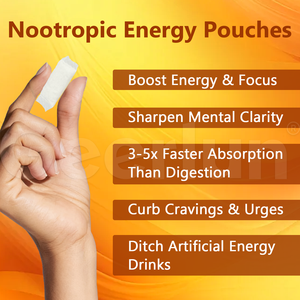 OEM Özel Aromalı 100mg Kafein L-Teanin Ağızdan Alınan Poşetler Odaklanmayı Geliştirir Nootropik Enerji Poşetleri Nikotinsiz - Product Image 2
