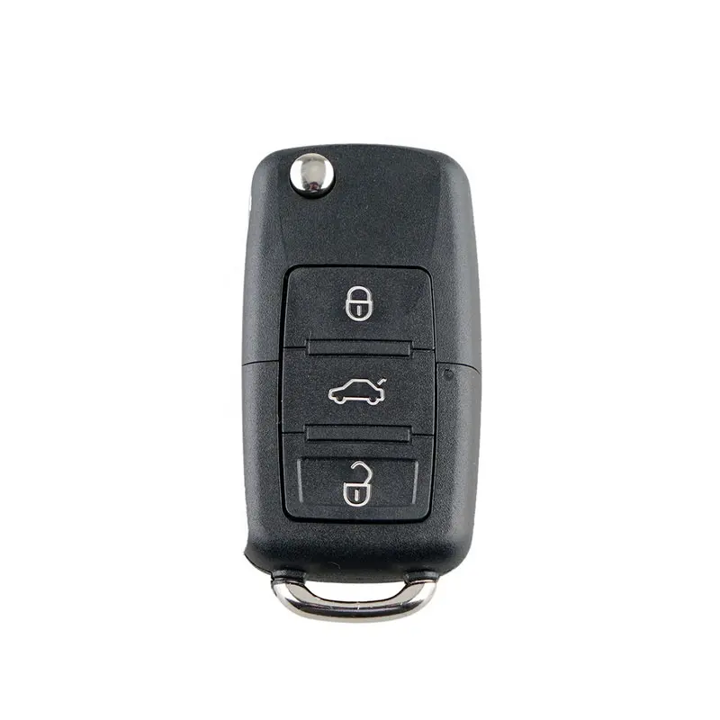 Lật Auto Car Key 3 Buttons 433MHz ID48 Chip Fob Từ Xa Key Cho VW Passat Beetle Bora Polo Golf FCCID 1J0959753DA