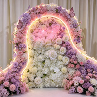 Großhandel Handgefertigte Realistische Weiche Seiden-Kunstblumenwand Hortensie Gänseblümchen Rose für Muttertag Weihnachten Neujahr