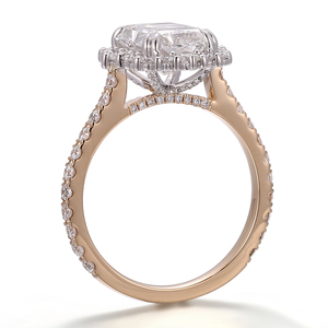 Bague de fiançailles Provence Jewelry en or massif 14 <span class=keywords><strong>carats</strong></span> avec <span class=keywords><strong>diamant</strong></span> de laboratoire taille radiant de <span class=keywords><strong>3</strong></span> <span class=keywords><strong>carats</strong></span> certifié IGI - Product Image 4