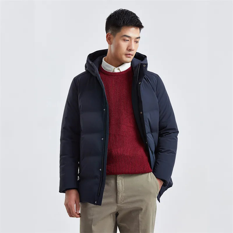 Casual Men Duck Down Winter Puffer Windbreaker Jacket