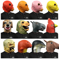 Vente en gros de divers styles de masques amusants en latex en forme de tête d'animal, masques réalistes pour costumes d'Halloween, pour fêtes, jeux de rôle, personnalisables