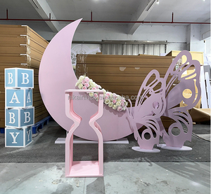 NIKA Wedding Baby Show decorazione <span class=keywords><strong>luna</strong></span> bianca e nuvola arco quadrato festa nuova forma di <span class=keywords><strong>luna</strong></span> <span class=keywords><strong>sfondo</strong></span> acrilico - Product Image 4