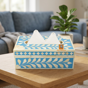 BS INTERNATIONAL Vintage Natural Bone Inlay Eco-Friendly Waterproof Handmade Multi-Purpose Napkins <b>Tissues</b> Storage Box for - Product Image 1