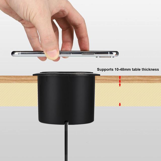 Long Distance Table Furniture 2 USB Port 10W Charging for Smartphone Embedded Wireless Charger