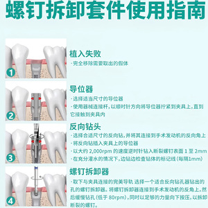 Kit de Herramientas para Extracción de Implantes Dentales con Extractor, Broca y Adaptador para Cirugía Oral - Product Image 4