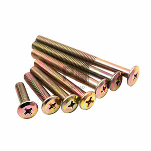 Vis de fixation pour meubles <span class=keywords><strong>en</strong></span> zinc plaqué haute résistance, tête plate, empreinte cruciforme, bords chanfreinés, pour lits bébé, armoires, contreplaqué M6 M8 - Product Image 3