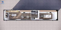 Conteneur maritime modulaire personnalisable pour habitation, structure en acier extérieure avec panneaux sandwich pour bureau