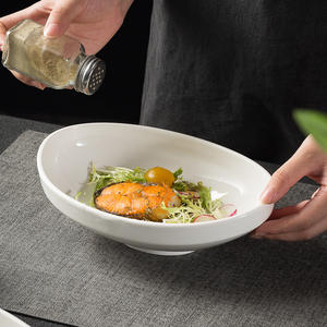 ชามเซรามิกทรงรีระดับไฮเอนด์สำหรับสลัดจานเย็นจานพาสต้าเนื้อทองเทคนิคขัดเงาด้วยมือสไตล์ญี่ปุ่น - Product Image 4