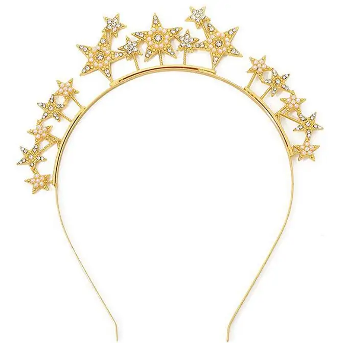 Último diseño Simple moda juvenil Aleación de cristal al por mayor chica diadema fiesta de cumpleaños Tiara coronas corona