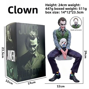 Figurine en plastique <span class=keywords><strong>DC</strong></span> Joker Heath Ledger The Dark Knight Suicide Squad, Ornement de bande dessinée, Poupée de toit de voiture - Product Image 5