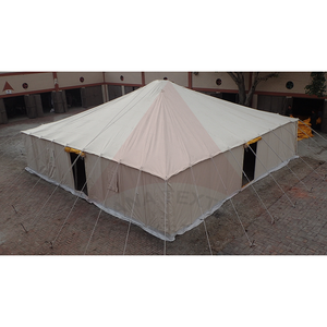 Center Pole Canvas <b>Tent</b> with Fire Exhaust 4 Doors 4 Windows and Heavy Duty Triple Layer Fabric for Outdoor Use ShelterPro - Product Image 2