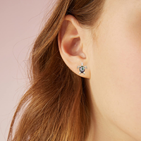 YFN Bijoux 925 Sterling Silver Beach Animal Design Abalone Shell Sea Turtle Stud Boucles d'oreilles