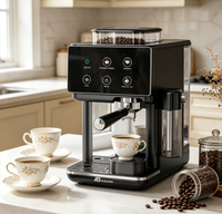 Machine à café expresso Anbolife Bean to Cup 20 bars avec moulin intégré, panneau tactile, préparation chaude et froide, réservoir à lait, pour la maison, OEM ODM