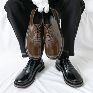 รองเท้าธุรกิจผู้ชายไซส์ 46 ไซส์ใหญ่ รองเท้าหนังลำลองแบบใหม่ แฟชั่นสไตล์เรโทรอังกฤษ รองเท้าสำหรับงานแต่งงาน - Product Image 3