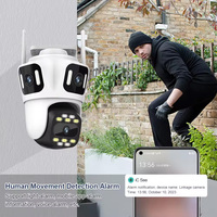 Cámara Wifi Inalámbrica Wistino de 12MP y 6K con Tres Lentes, Audio Bidireccional, Visión Nocturna en Color, Cámara de Seguridad Wifi